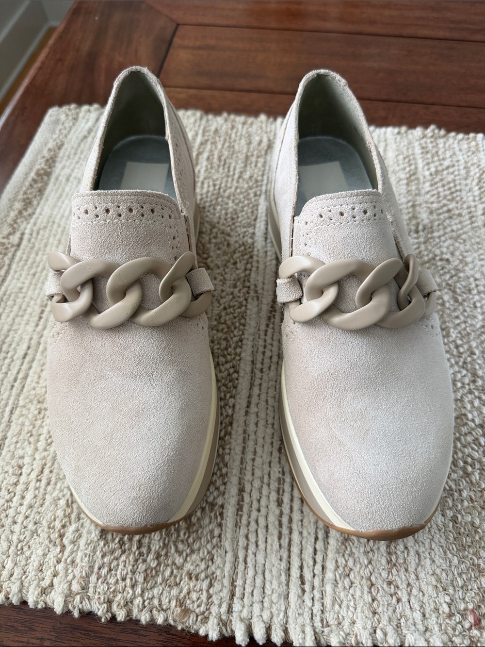 Women’s Dolce Vita Slip-On Suede Loafers with Chain Detail - Never Worn